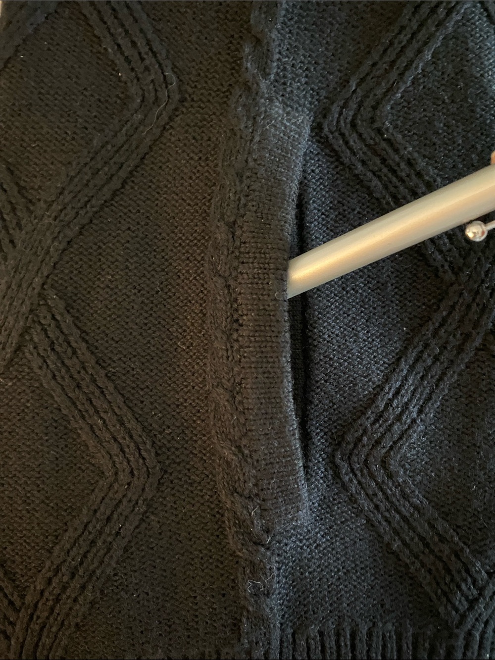 Talbots Black Knit Zip Cardigan with Faux Fur Trim • Petite Large - Picture 15 of 15
